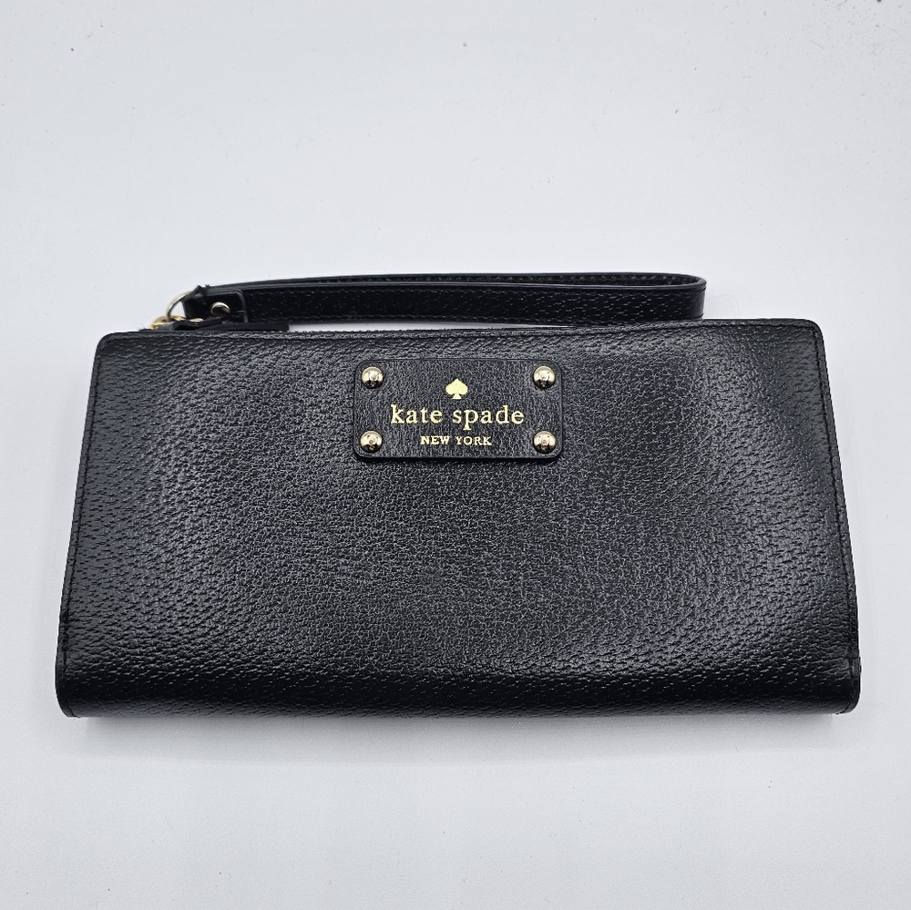 Kate Spade Black Leather Layton Wellesley Wristlet